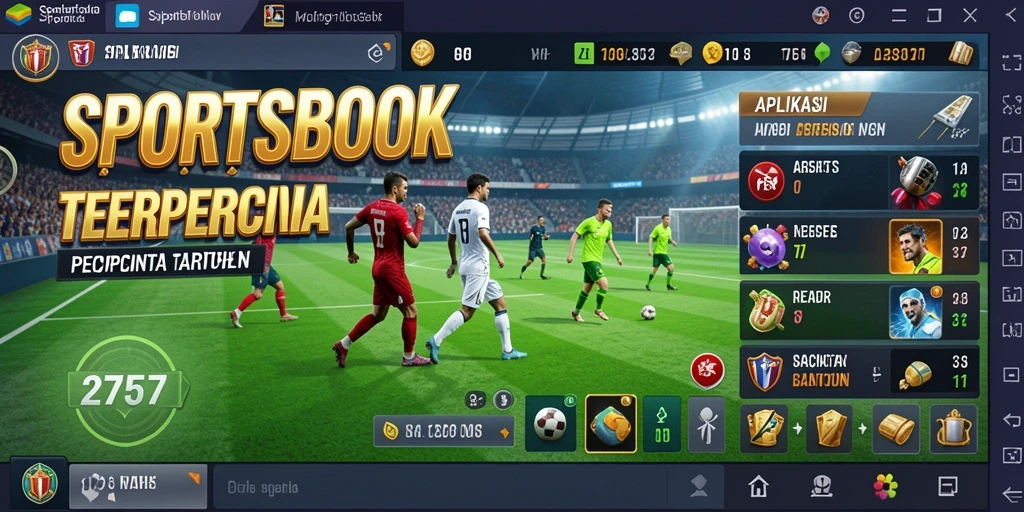 Tampilan antarmuka yang menarik dan informatif dalam gameplay Sportsbook.