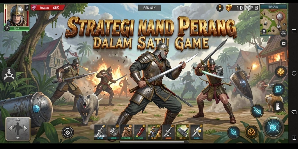 Gameplay menegangkan di 66K dengan strategi dan pertempuran epik.