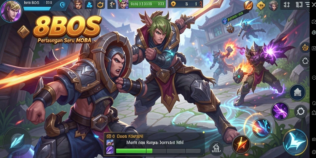 Screenshot gameplay 88BOS menampilkan aksi seru dalam pertarungan MOBA.