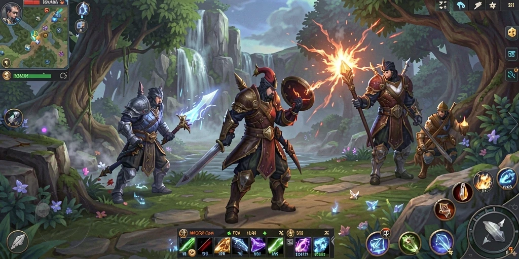 Tampilan gameplay 898A dengan aksi yang mendebarkan di dunia MMORPG.