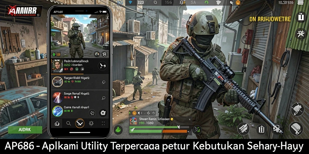 Tampilan utama AP686 dengan fitur-fitur utility yang bermanfaat.