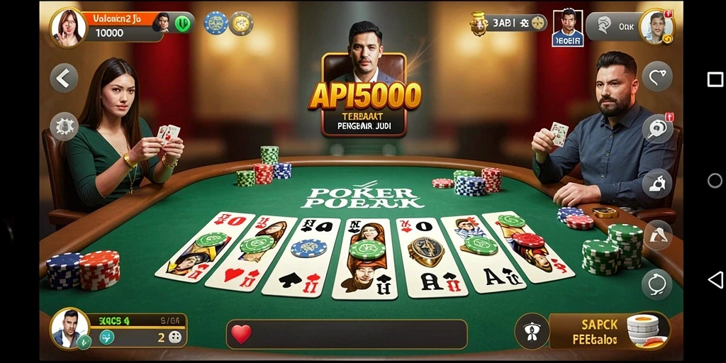 Tampilan menarik dari gameplay Poker di API5000 dengan grafis menawan.