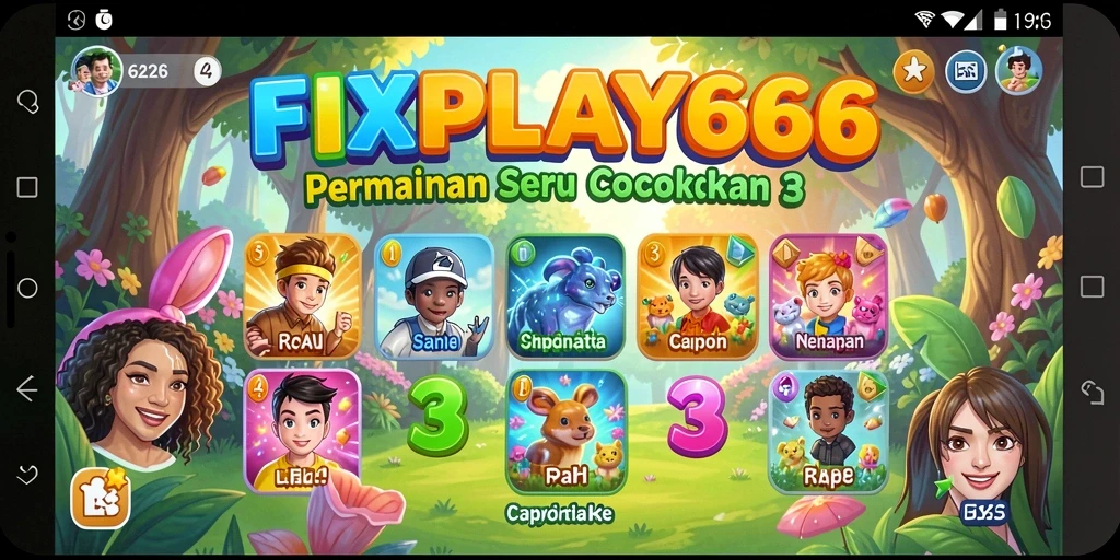 Tampilan gameplay seru FIXPLAY666 dengan tantangan Match-3.