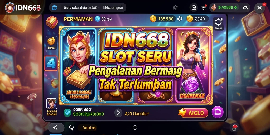 Tampilan gameplay mendebarkan dari IDN668 yang menunjukkan keseruan permainan Slot.