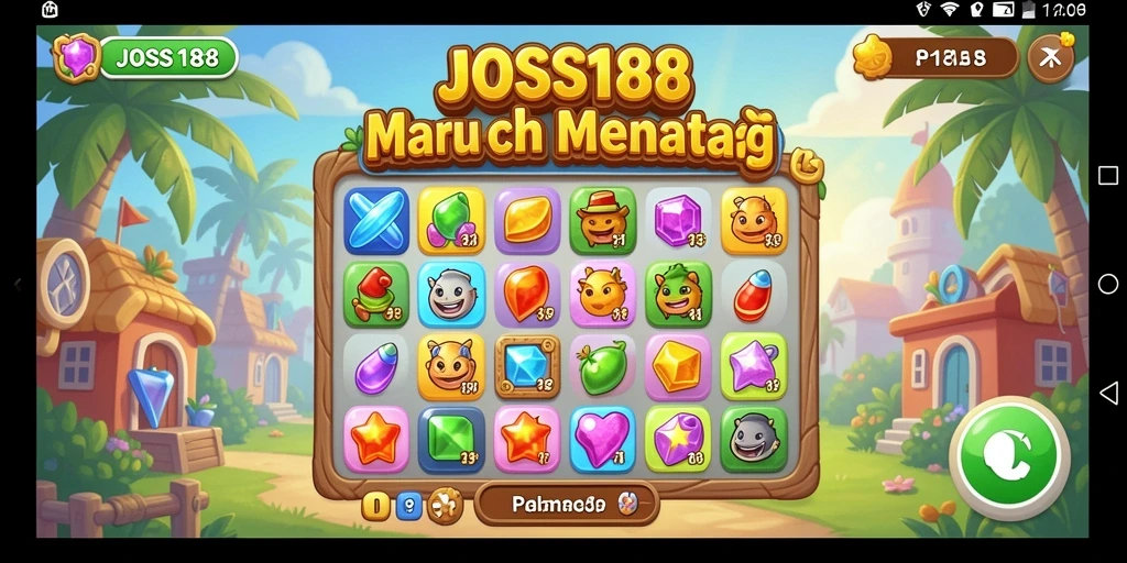Screenshot gameplay JOSS188 yang menampilkan kombinasi warna-warni.