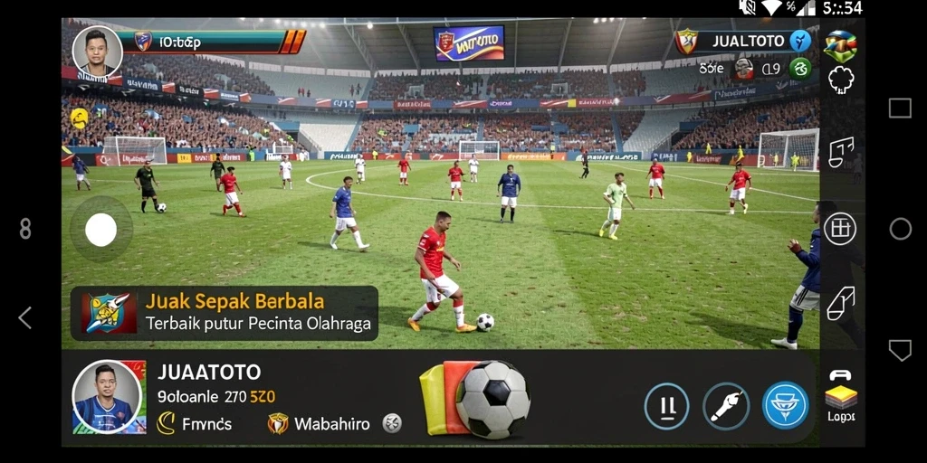 Tampilan aksi menarik dari permainan sepak bola JUALTOTO.