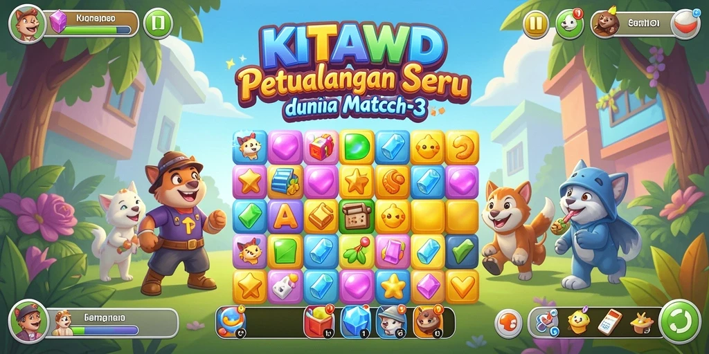 Screenshot gameplay KITAWD yang menampilkan keseruan mencocokkan item.
