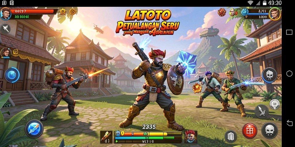 Screenshot utama LATOTO menunjukkan gameplay petualangan yang mendebarkan.