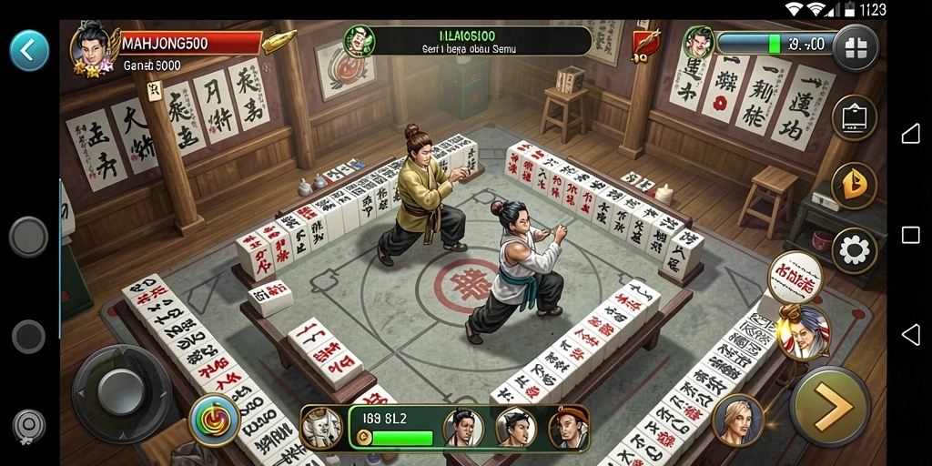 Tampilan layar permainan MAHJONG500 dengan gameplay seru.