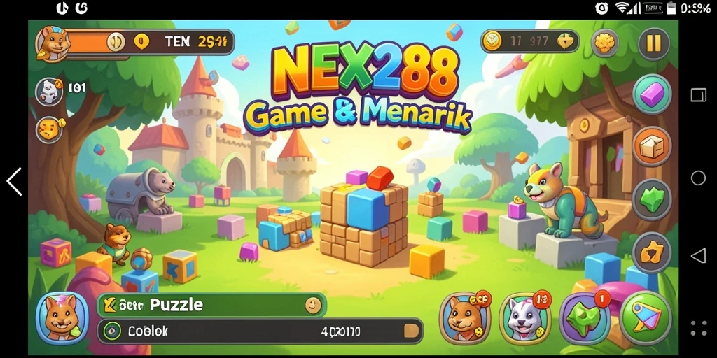 Tampilan gameplay NEX288 dengan berbagai teka-teki yang menantang.