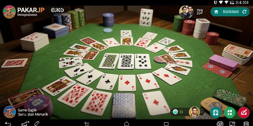 Screenshot gameplay PAKARJP menunjukkan pertandingan Gaple yang menarik.