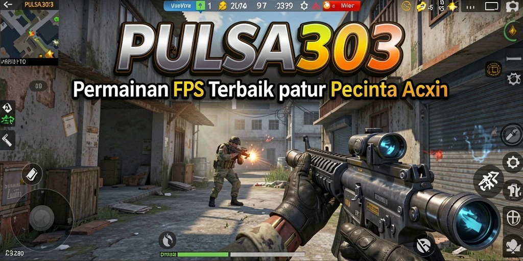 Tampilan dinamis gameplay PULSA303 dalam pertempuran FPS.