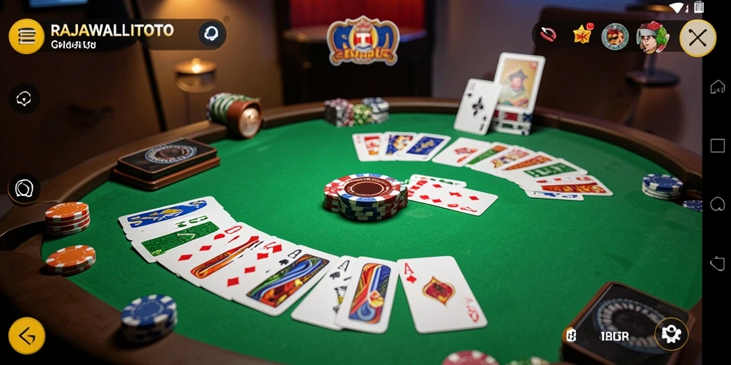 Tangkapan layar gameplay RAJAWALITOTO yang menampilkan suasana permainan Gaple.