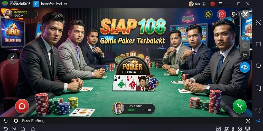 Screenshot utama SIAP108 menampilkan gameplay Poker yang seru.