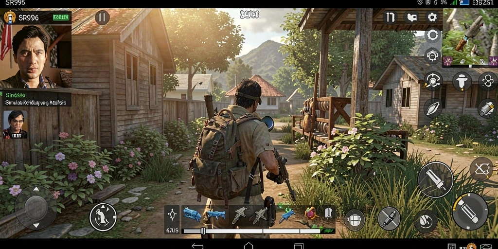 Tampilan gameplay SR996 yang menggambarkan interaksi karakter dalam simulasi.