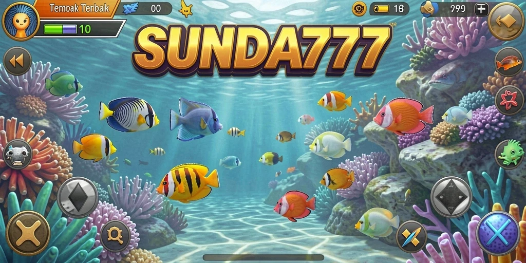 Tangkapan layar SUNDA777 dengan gameplay seru Tembak Ikan.