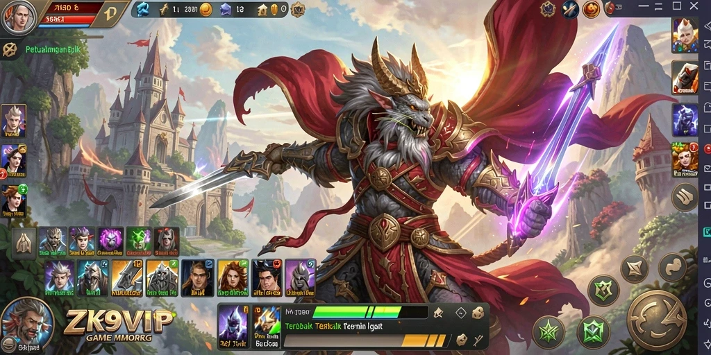 Tampilan gameplay ZK9VIP yang mendebarkan di dunia MMORPG.